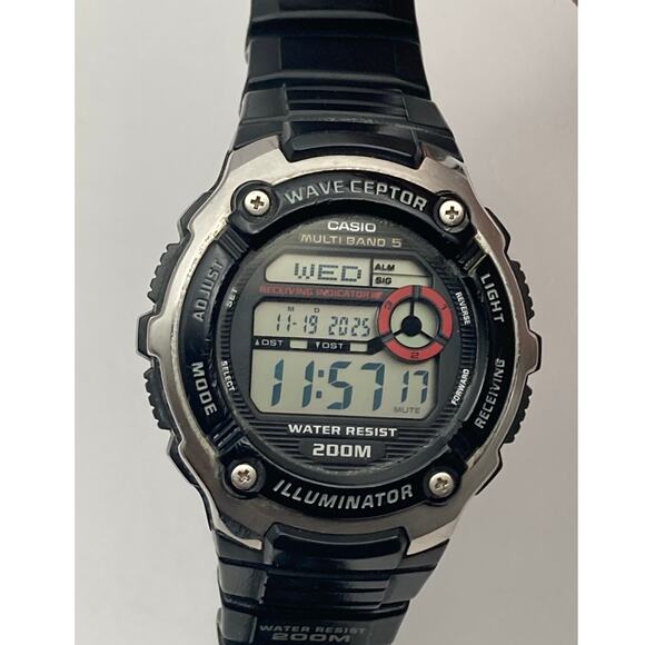 Wave Ceptor Casio Illuminator Multifunction Mens Watch 47mm Day Date Timer WR200 - Picture 1 of 10